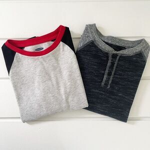 Old Navy & Lee Boys Long Sleeve Raglan T-Shirt Lot Size 8 and 7X